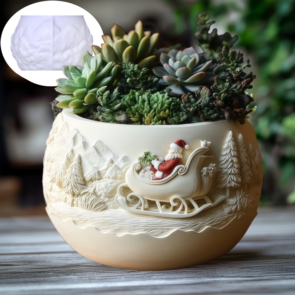 Cedar Sled Santa Claus Relief  - Potsticker Mold review and price