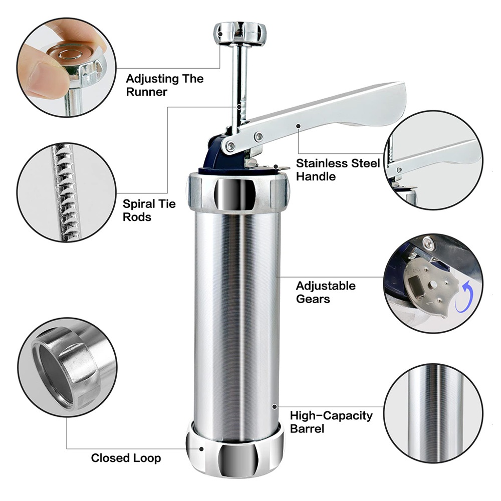Cookie Press Gun Kit  Aluminum - Churros Maker Gun review and price